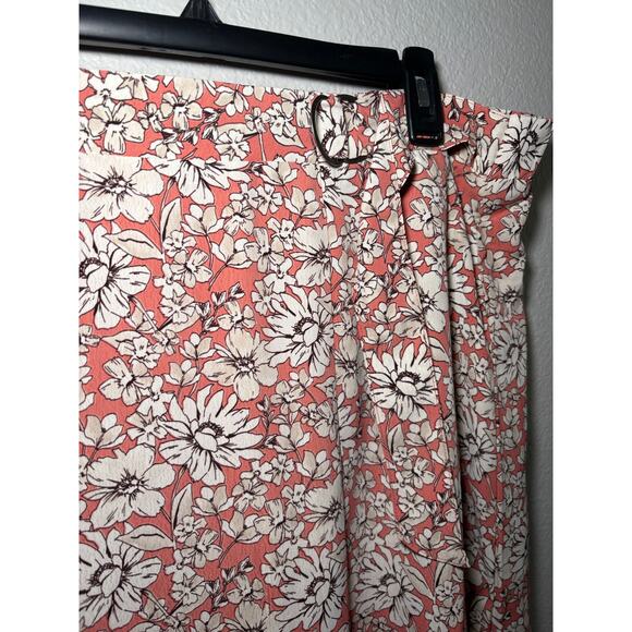 NWT 89th Madison Plus Size 2X Floral Midi Skirt - Sandstone Coral/White - Picture 9 of 9